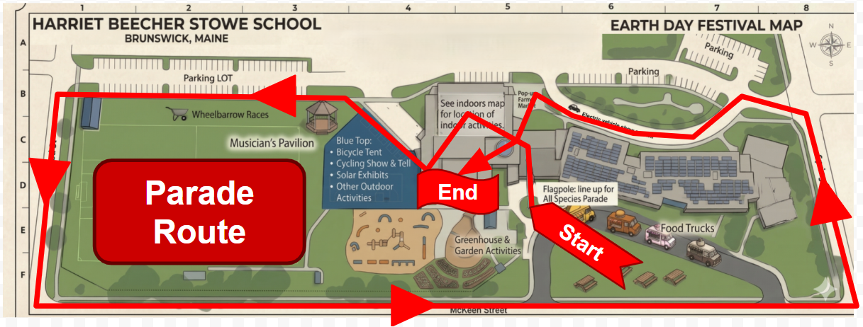 Map of the All Species Parade route.
