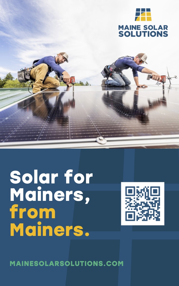 Maine Solar Solutions full-page advertisement from the printed 2026 Earth Day Festival Program.