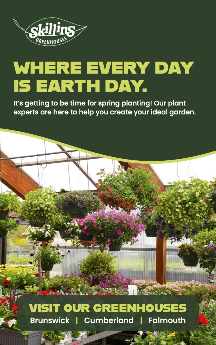 Skillins Greenhouses full-page advertisement from the printed 2026 Earth Day Festival Program.