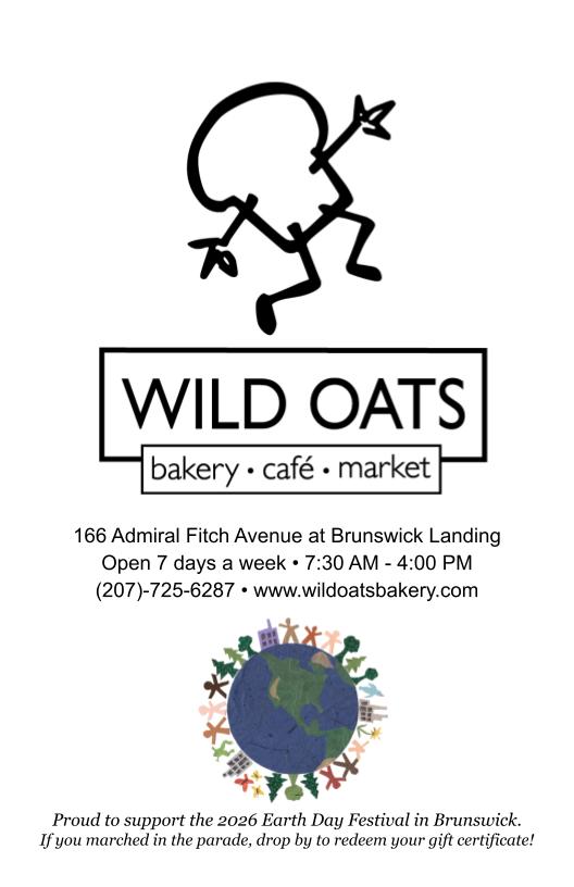 Wild Oats Bakery and Cafe full-page advertisement from the printed 2026 Earth Day Festival Program.